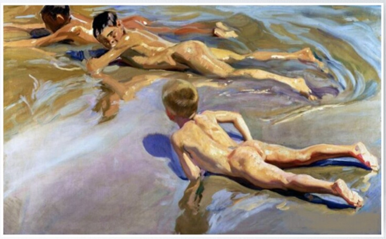 Obra de Sorolla, "Chicos en la playa" 1909 Joaquín Sorolla, Chicos en la playa1909