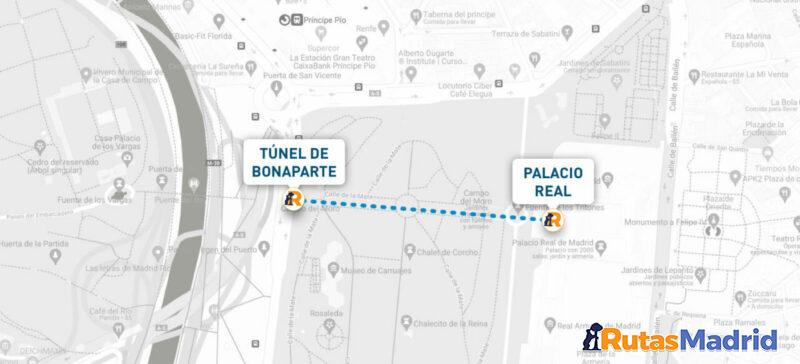 Plano de situación del Túnel Bonaparte, Madrid Plano de situación del Túnel Bonaparte, Madrid